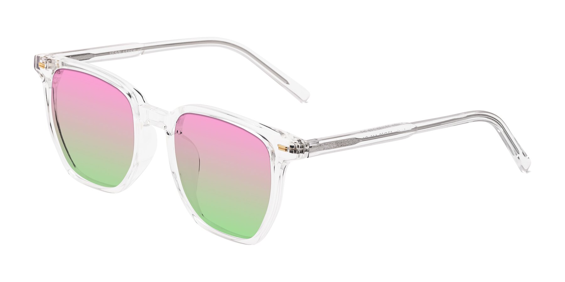 Angle of Lucky in Clear with Pink / Green Gradient Lenses