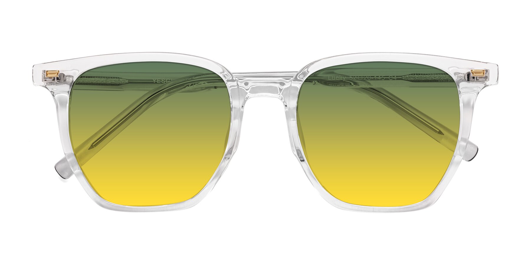 Folded Front of Lucky in Clear with Green / Yellow Gradient Lenses