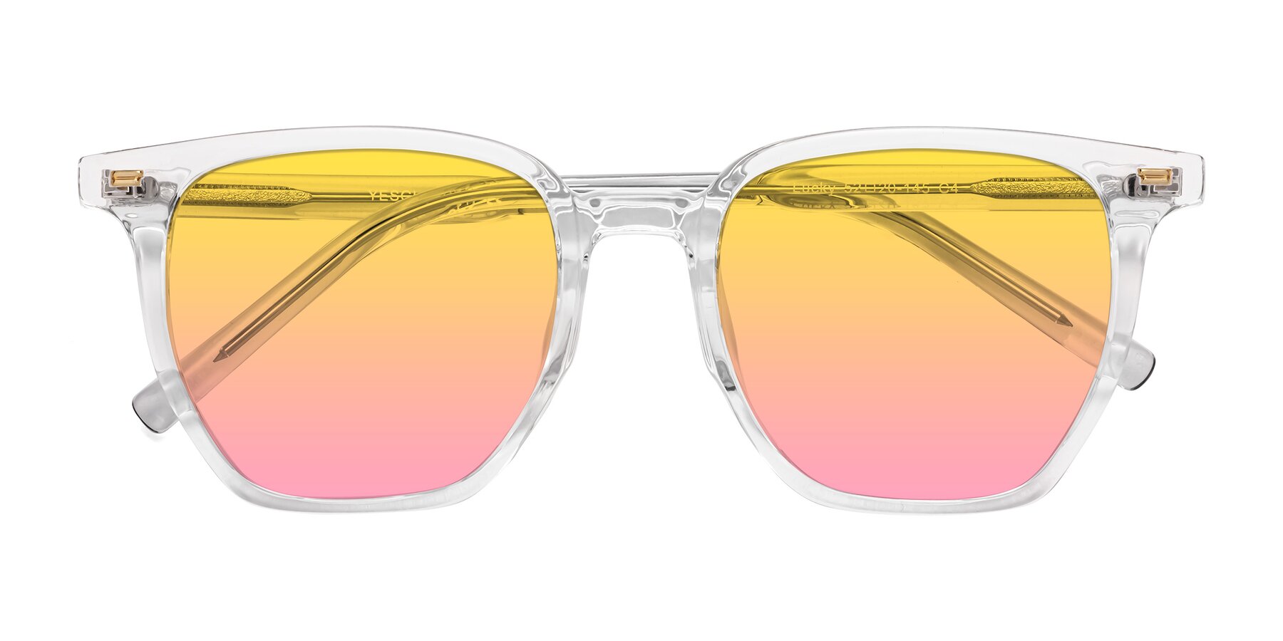 Folded Front of Lucky in Clear with Yellow / Pink Gradient Lenses