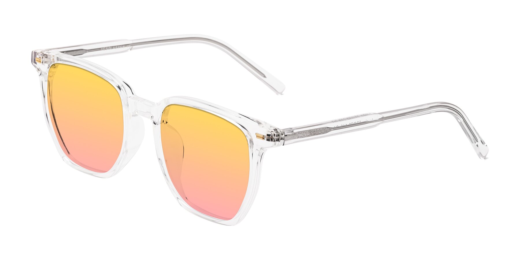 Angle of Lucky in Clear with Yellow / Pink Gradient Lenses
