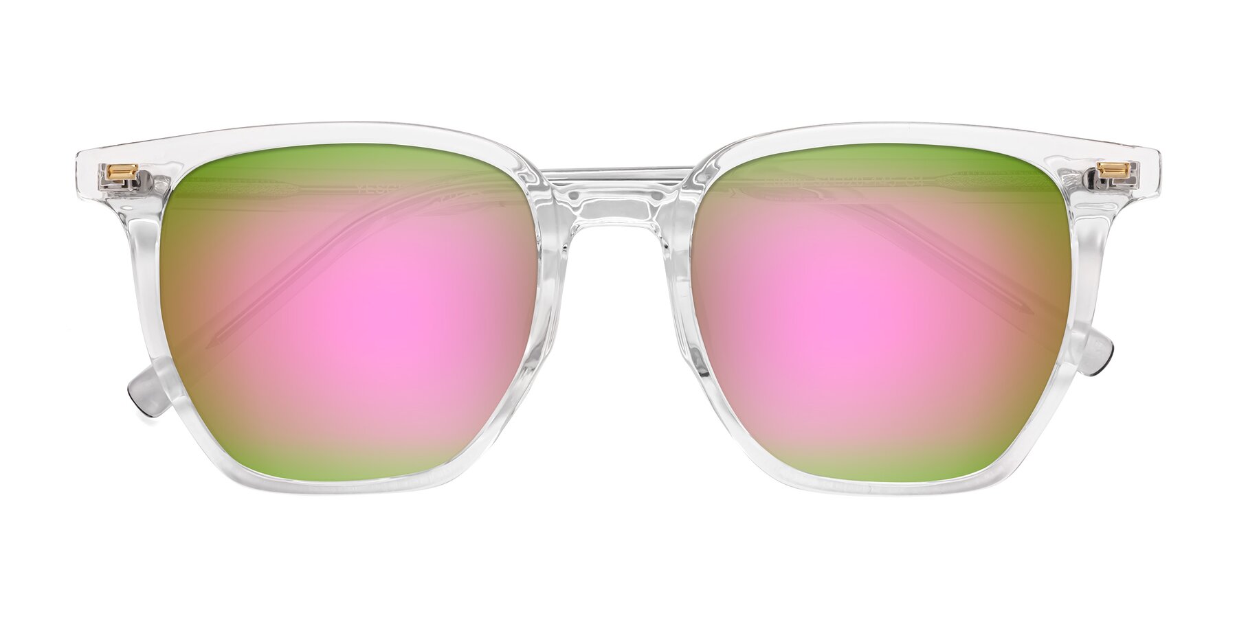 Folded Front of Lucky in Clear with Pink Mirrored Lenses