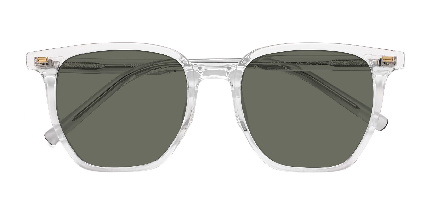 Folded Front of Lucky in Clear with Gray Polarized Lenses