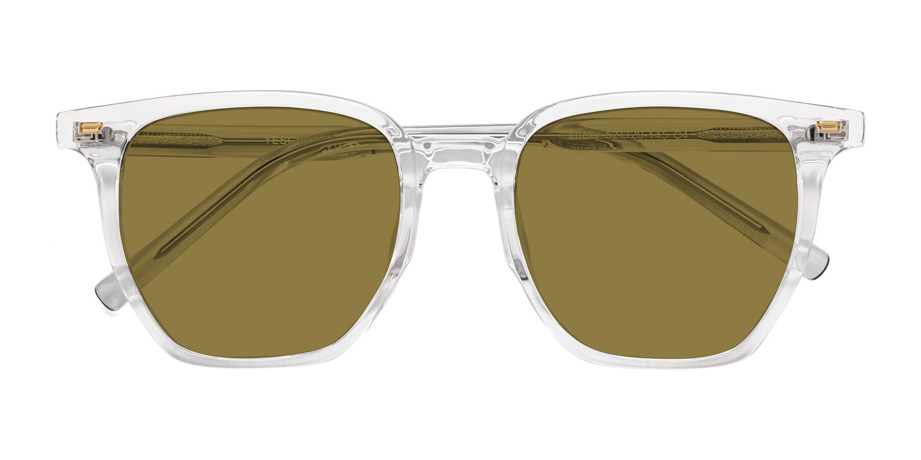 Folded Front of Lucky in Clear with Brown Polarized Lenses