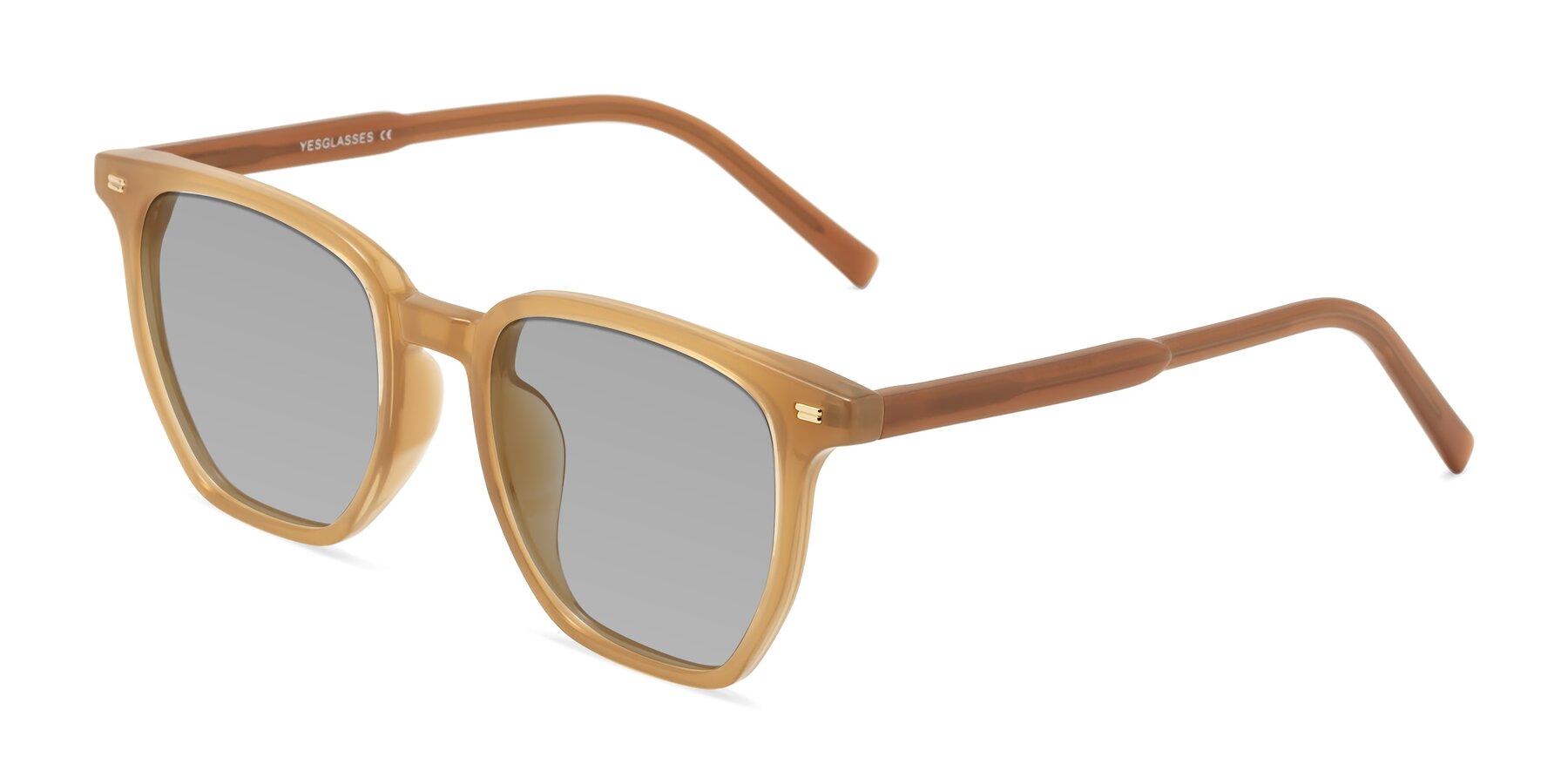 Angle of Lucky in Caramel with Light Gray Tinted Lenses