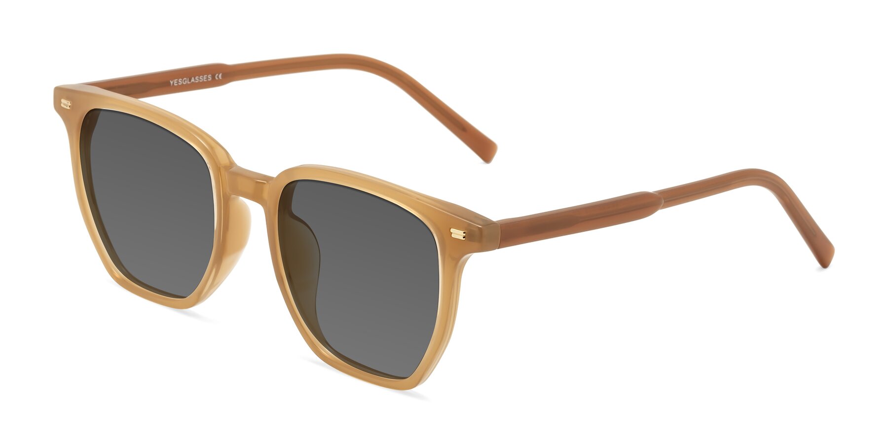 Angle of Lucky in Caramel with Medium Gray Tinted Lenses