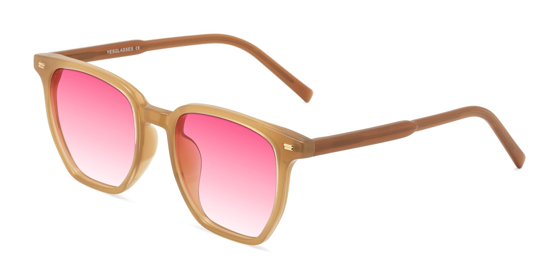 Angle of Lucky in Caramel with Pink Gradient Lenses