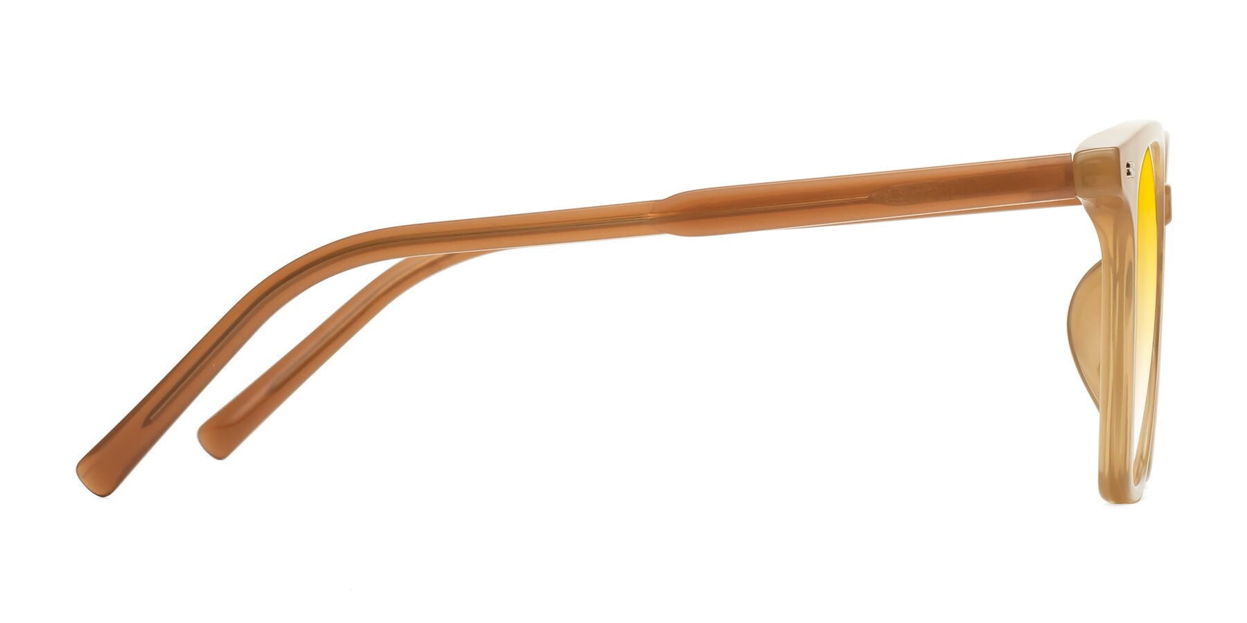 Side of Lucky in Caramel with Yellow Gradient Lenses