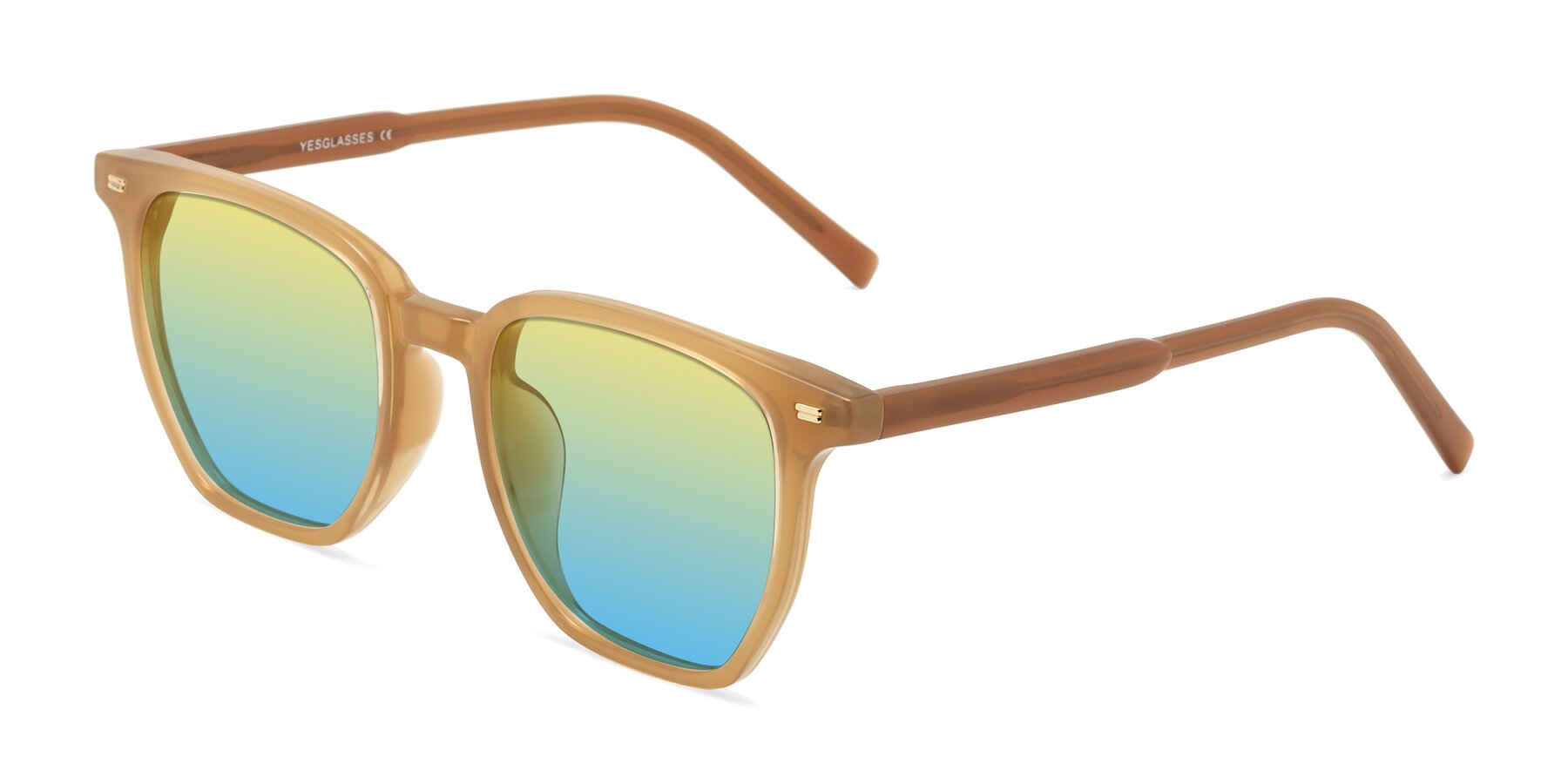 Angle of Lucky in Caramel with Yellow / Blue Gradient Lenses