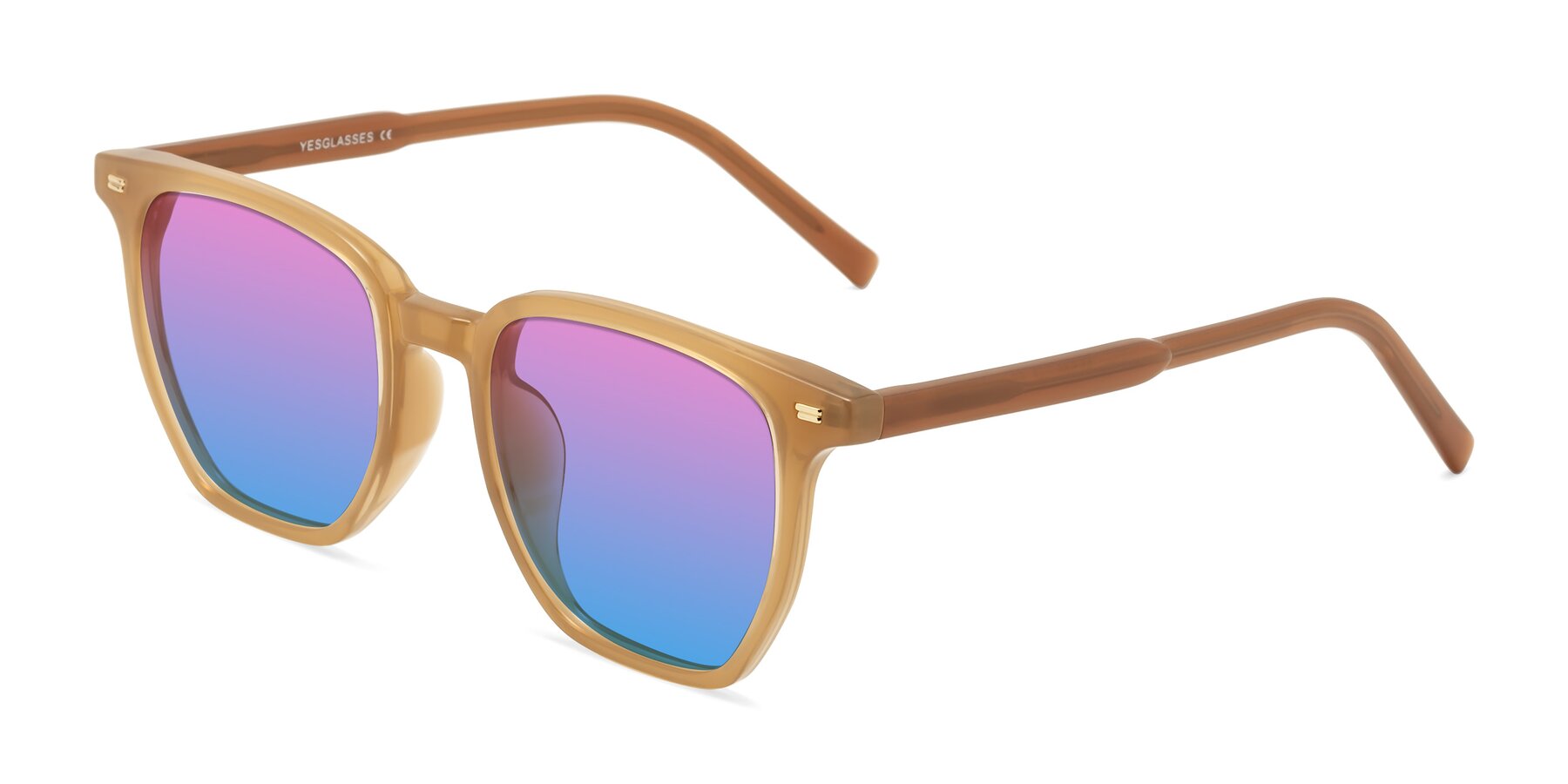 Angle of Lucky in Caramel with Pink / Blue Gradient Lenses