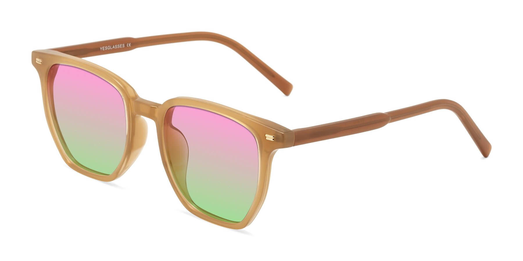 Angle of Lucky in Caramel with Pink / Green Gradient Lenses