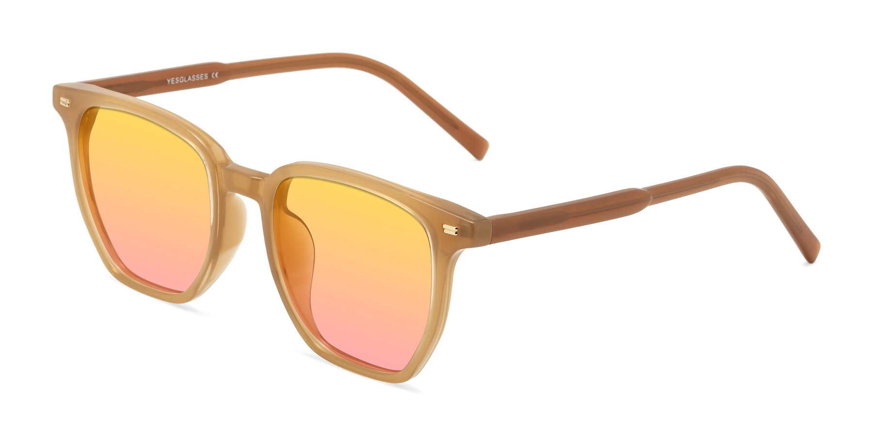 Angle of Lucky in Caramel with Yellow / Pink Gradient Lenses