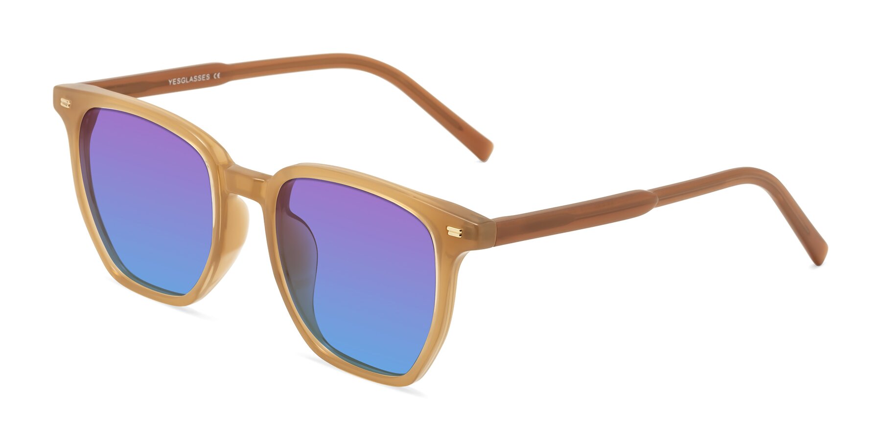 Angle of Lucky in Caramel with Purple / Blue Gradient Lenses