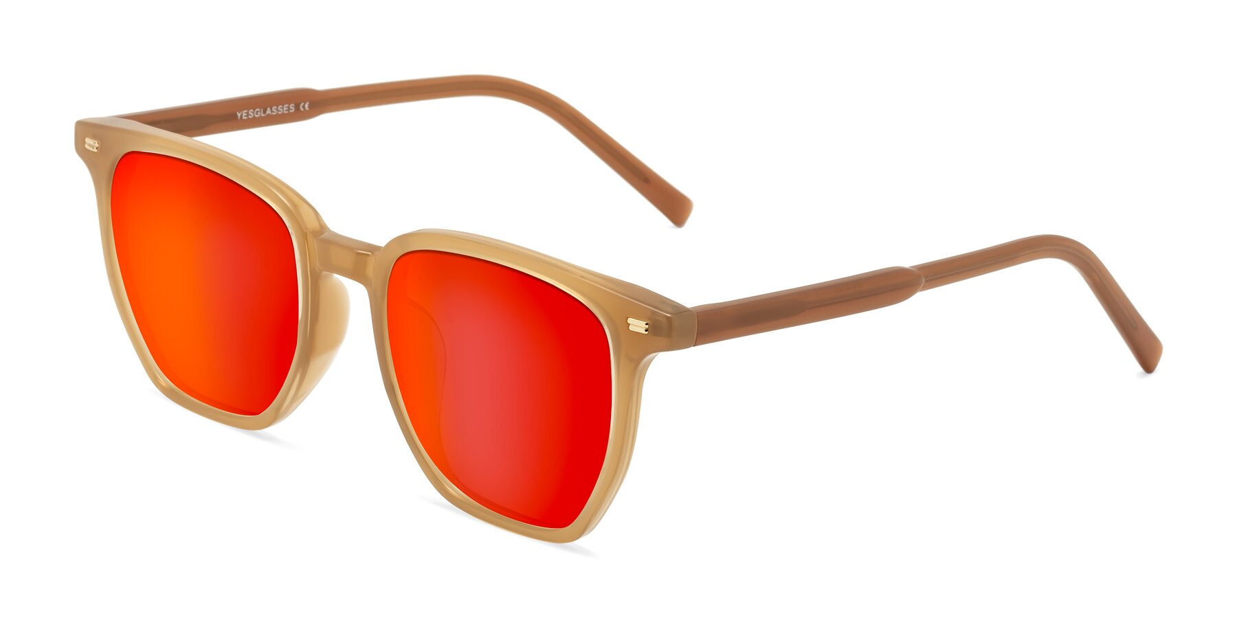Angle of Lucky in Caramel with Red Gold Mirrored Lenses