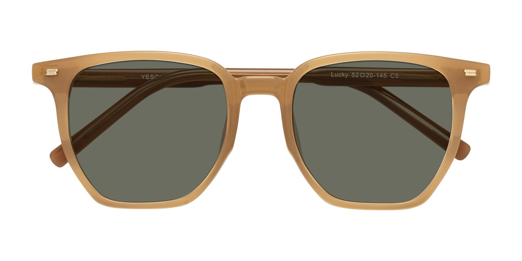 Folded Front of Lucky in Caramel with Gray Polarized Lenses