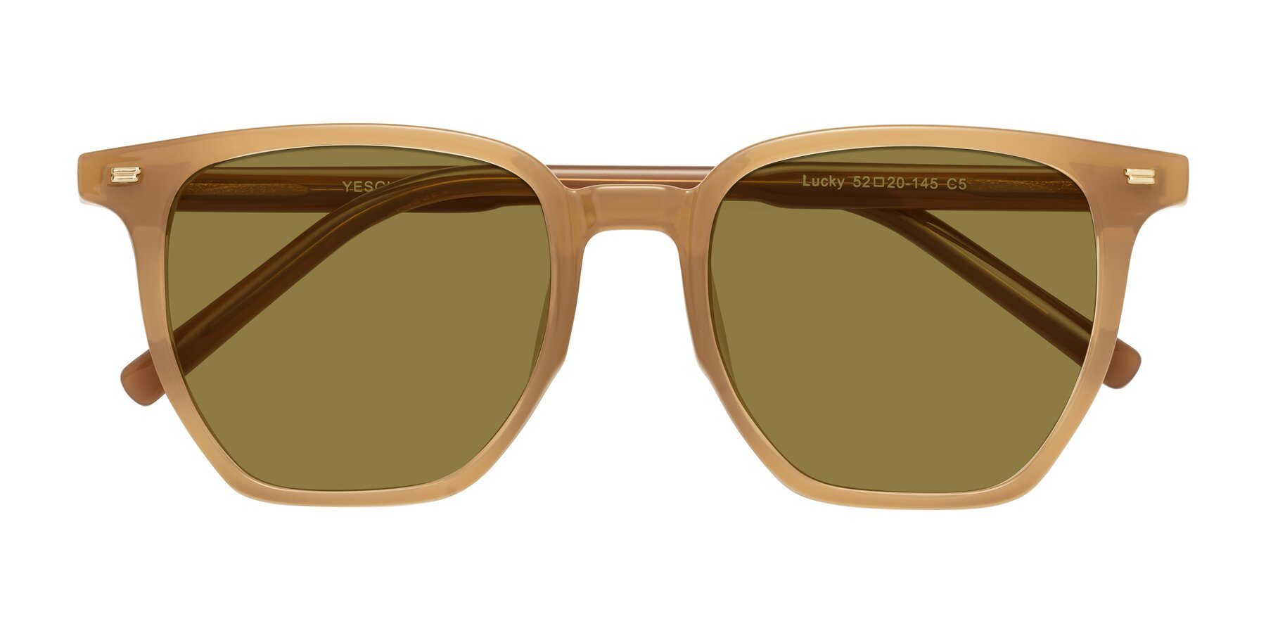 Folded Front of Lucky in Caramel with Brown Polarized Lenses