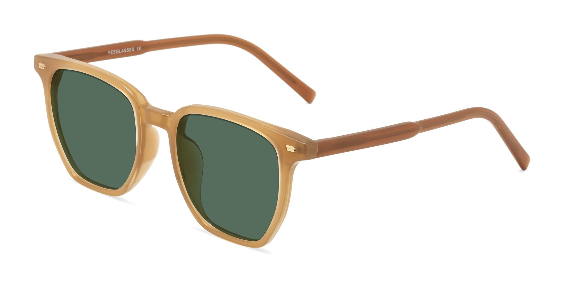 Angle of Lucky in Caramel with Green Polarized Lenses