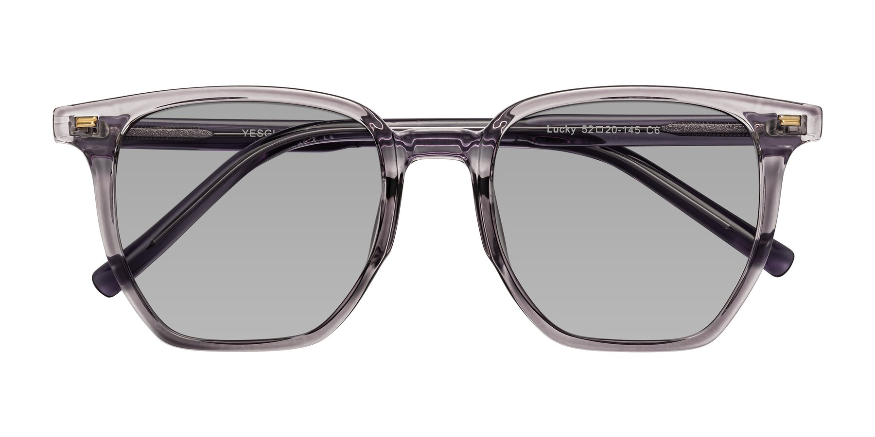 Folded Front of Lucky in Light Purple with Light Gray Tinted Lenses