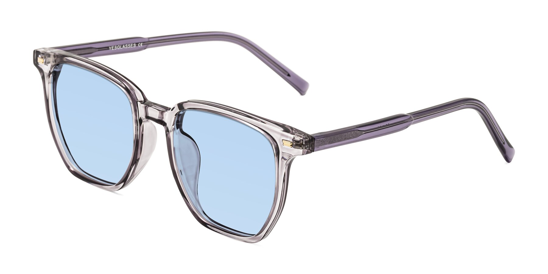 Angle of Lucky in Light Purple with Light Blue Tinted Lenses