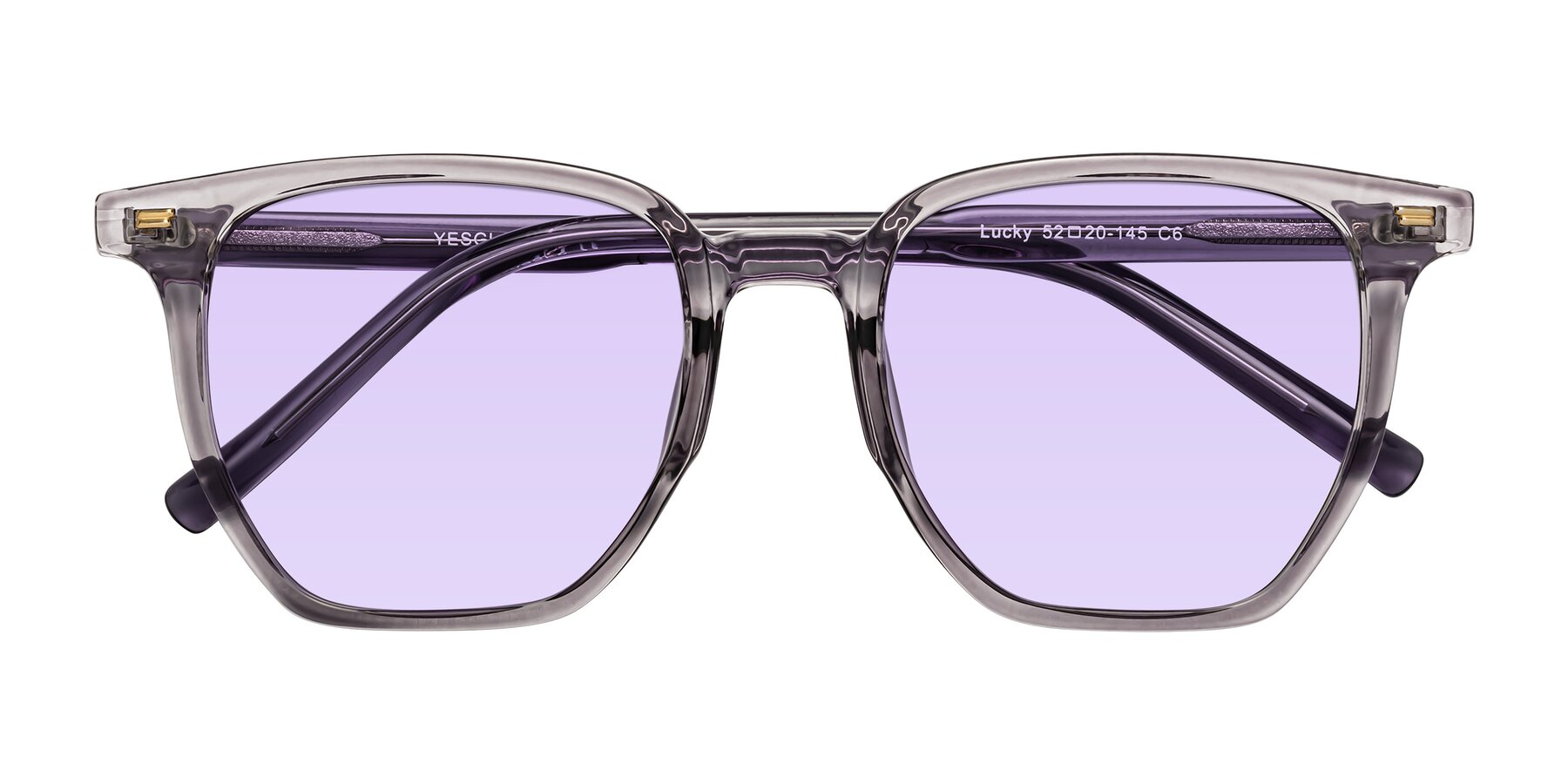 Folded Front of Lucky in Light Purple with Light Purple Tinted Lenses