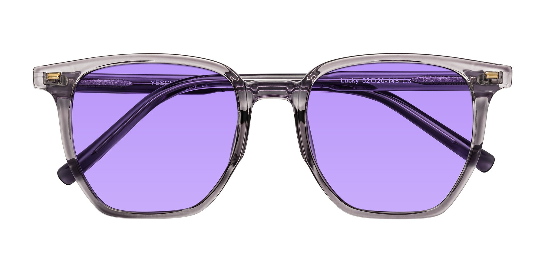 Folded Front of Lucky in Light Purple with Medium Purple Tinted Lenses