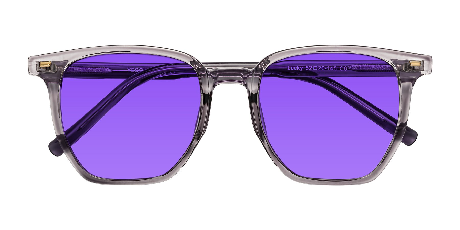 Folded Front of Lucky in Light Purple with Purple Tinted Lenses