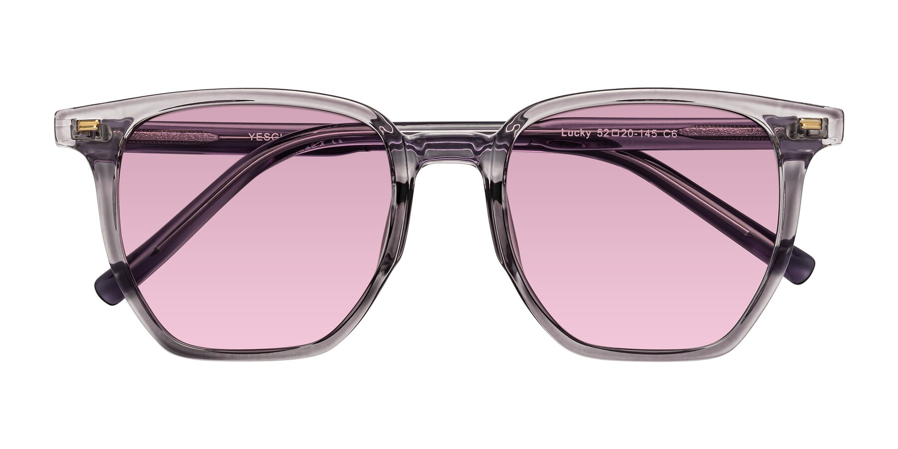 Folded Front of Lucky in Light Purple with Light Wine Tinted Lenses