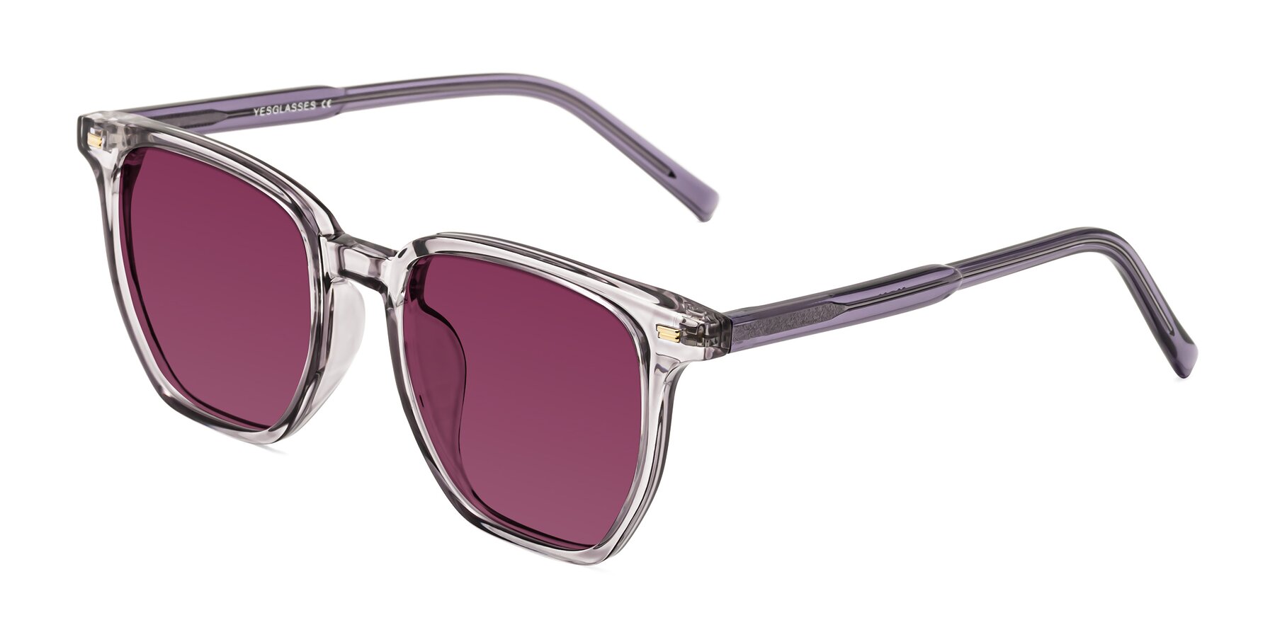 Angle of Lucky in Light Purple with Wine Tinted Lenses