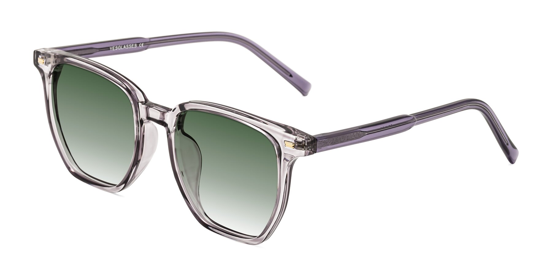 Angle of Lucky in Light Purple with Green Gradient Lenses