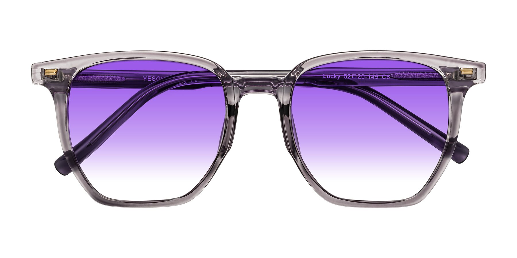 Folded Front of Lucky in Light Purple with Purple Gradient Lenses