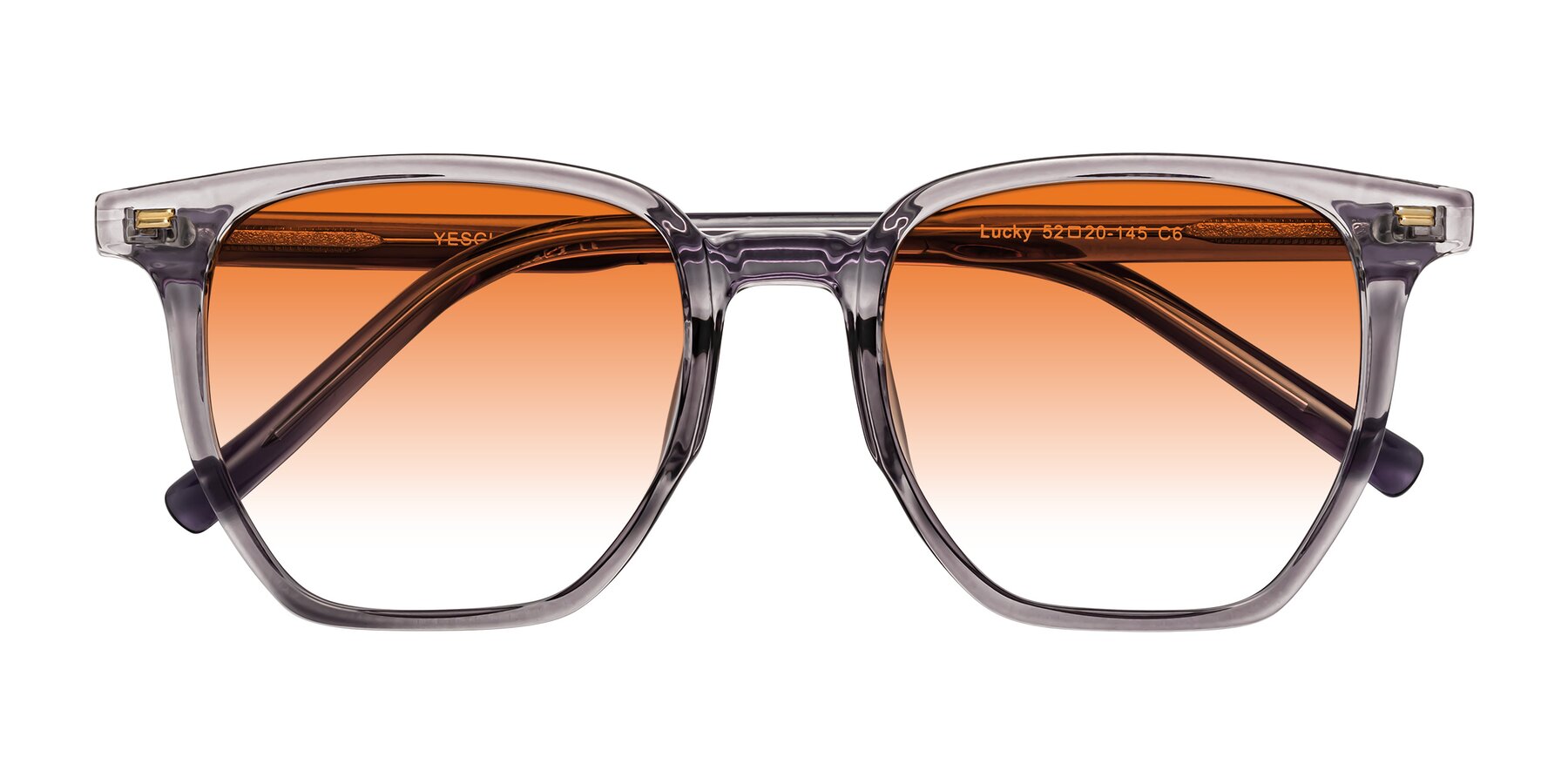 Folded Front of Lucky in Light Purple with Orange Gradient Lenses