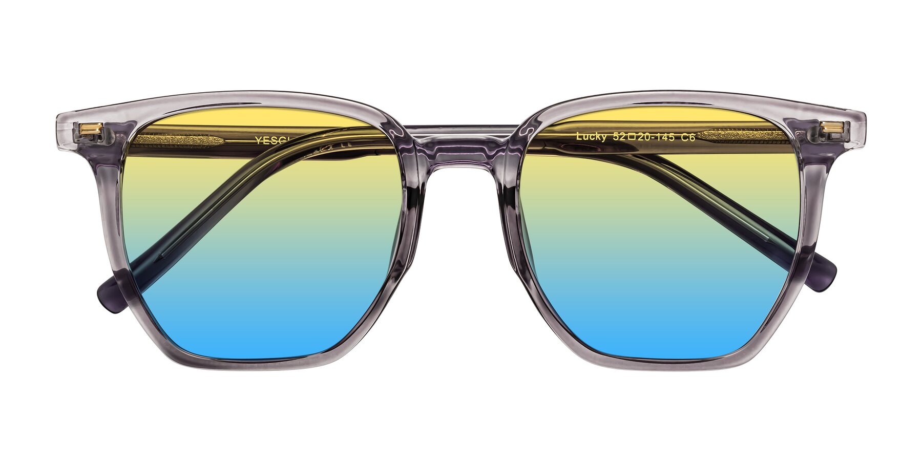 Folded Front of Lucky in Light Purple with Yellow / Blue Gradient Lenses