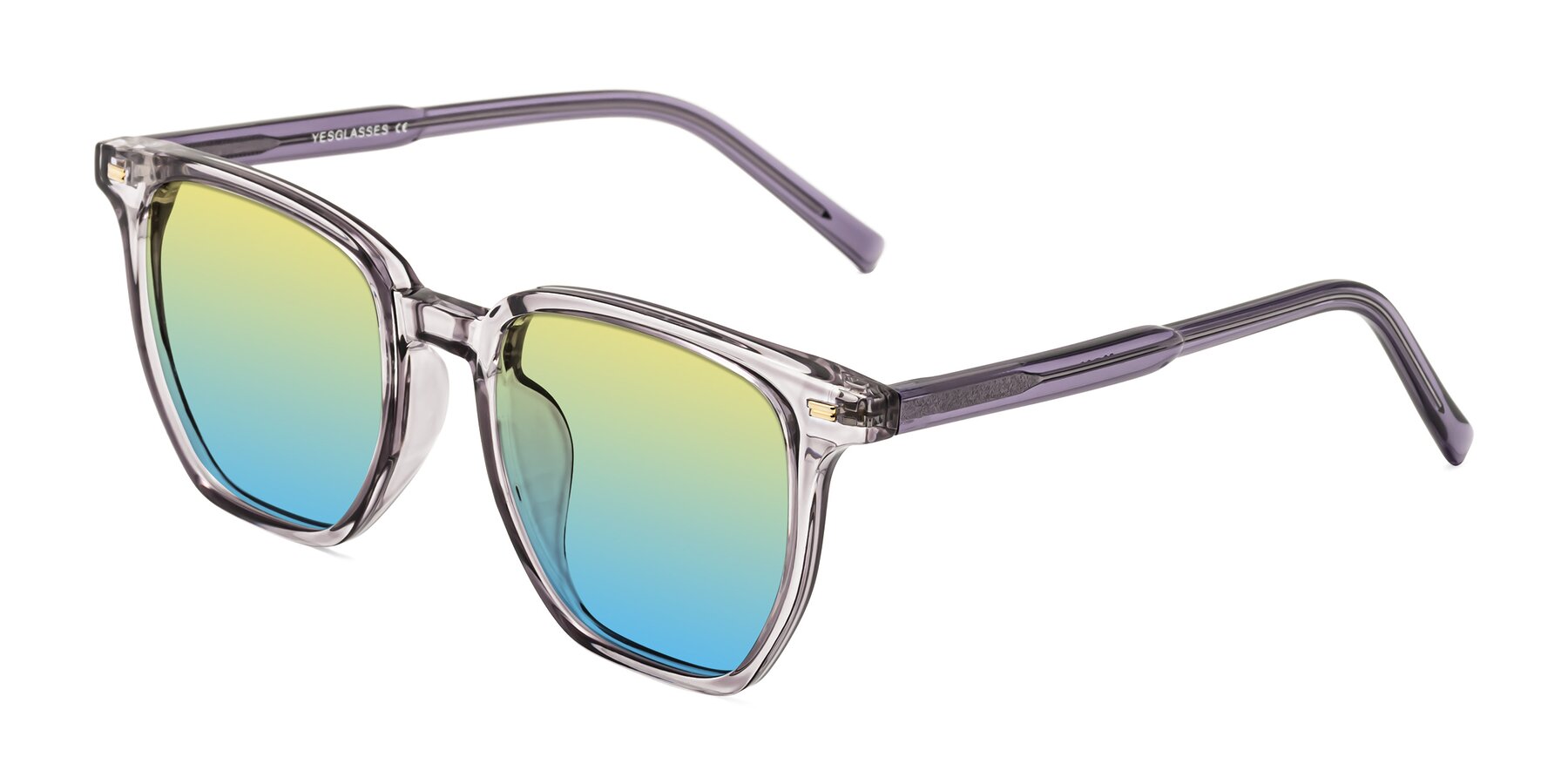 Angle of Lucky in Light Purple with Yellow / Blue Gradient Lenses