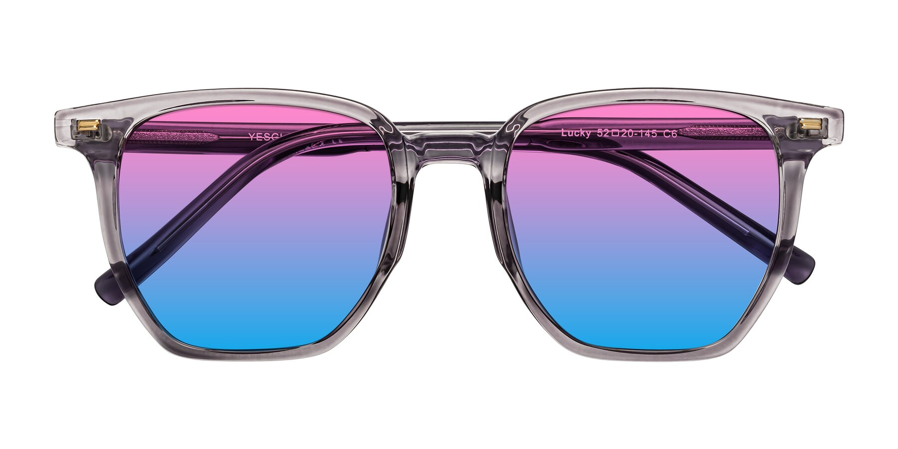 Folded Front of Lucky in Light Purple with Pink / Blue Gradient Lenses