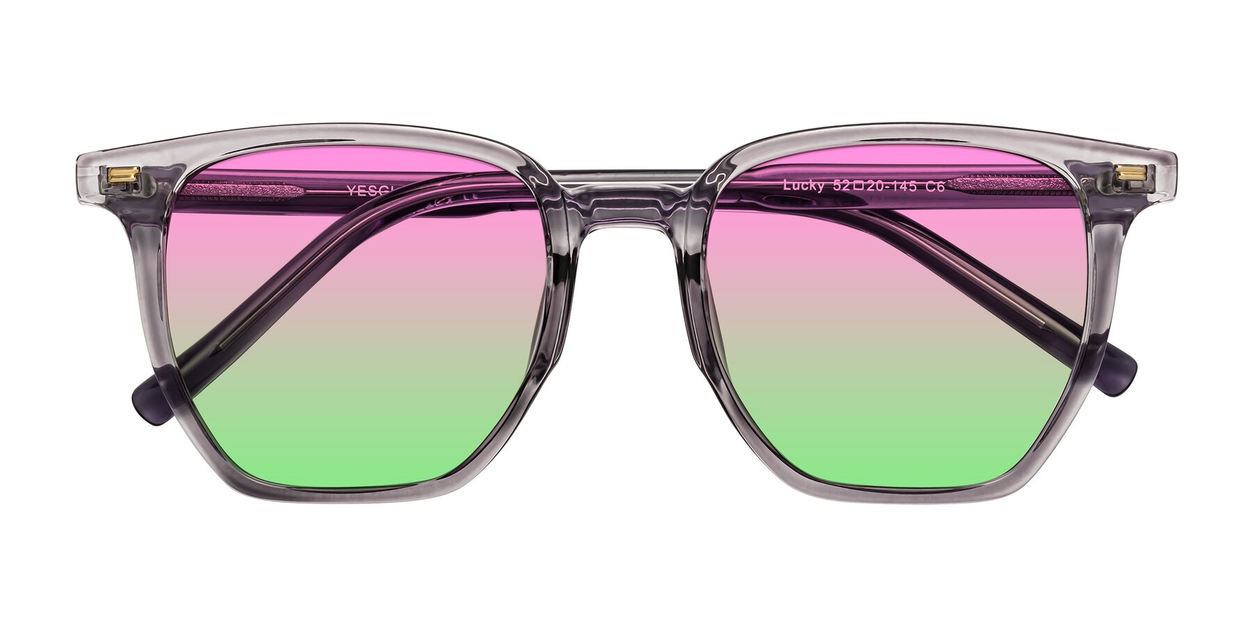 Folded Front of Lucky in Light Purple with Pink / Green Gradient Lenses