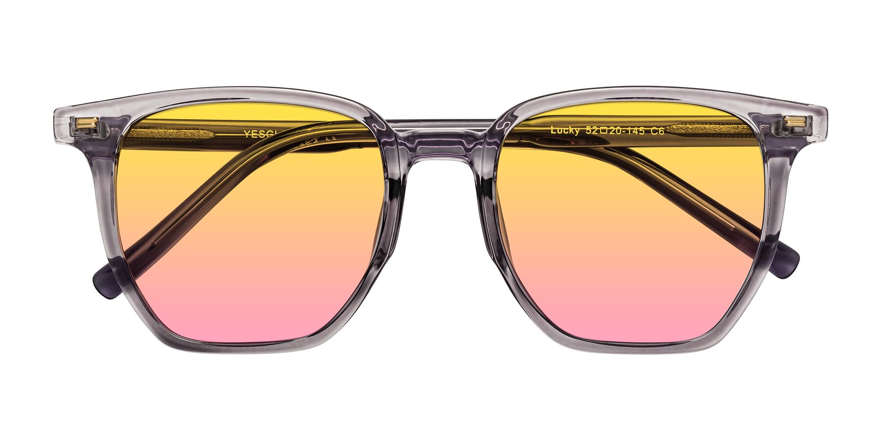 Folded Front of Lucky in Light Purple with Yellow / Pink Gradient Lenses