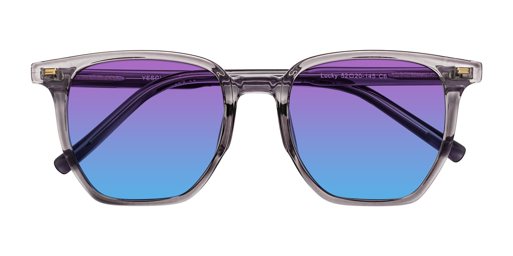 Folded Front of Lucky in Light Purple with Purple / Blue Gradient Lenses