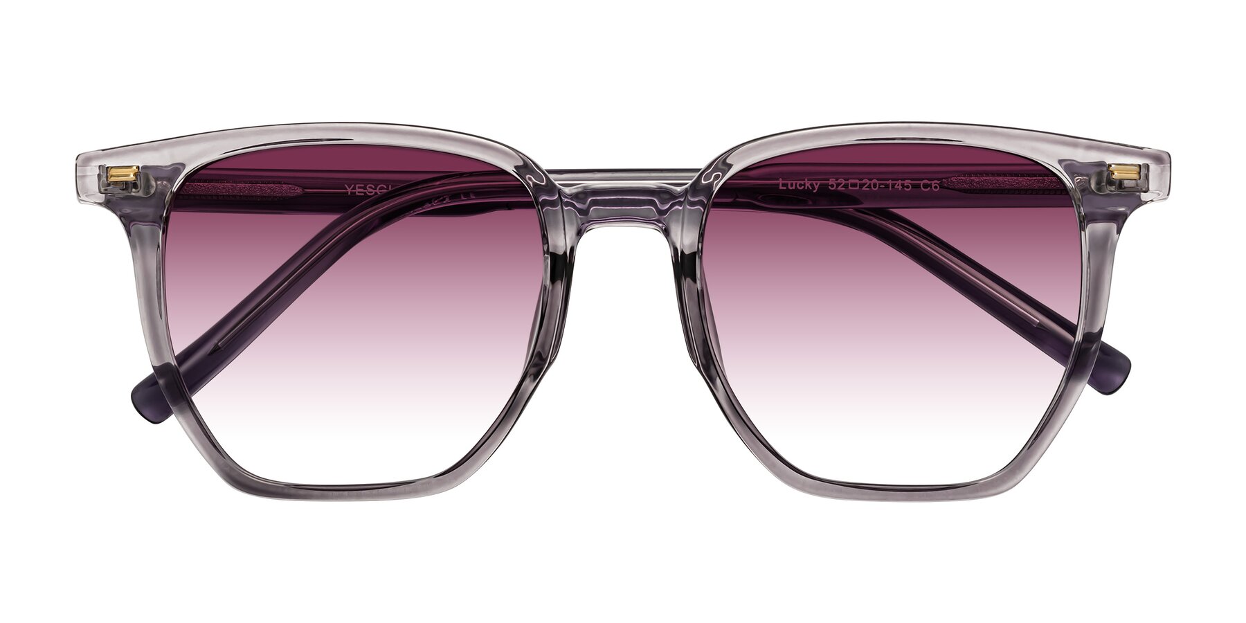 Folded Front of Lucky in Light Purple with Wine Gradient Lenses