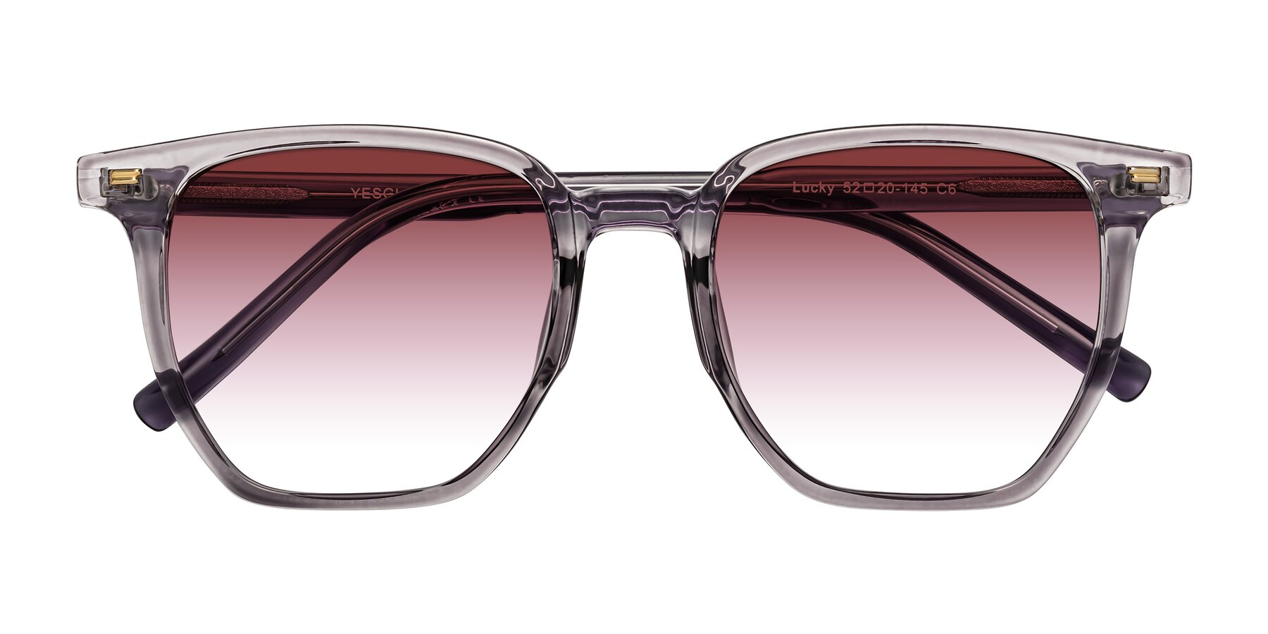 Folded Front of Lucky in Light Purple with Garnet Gradient Lenses