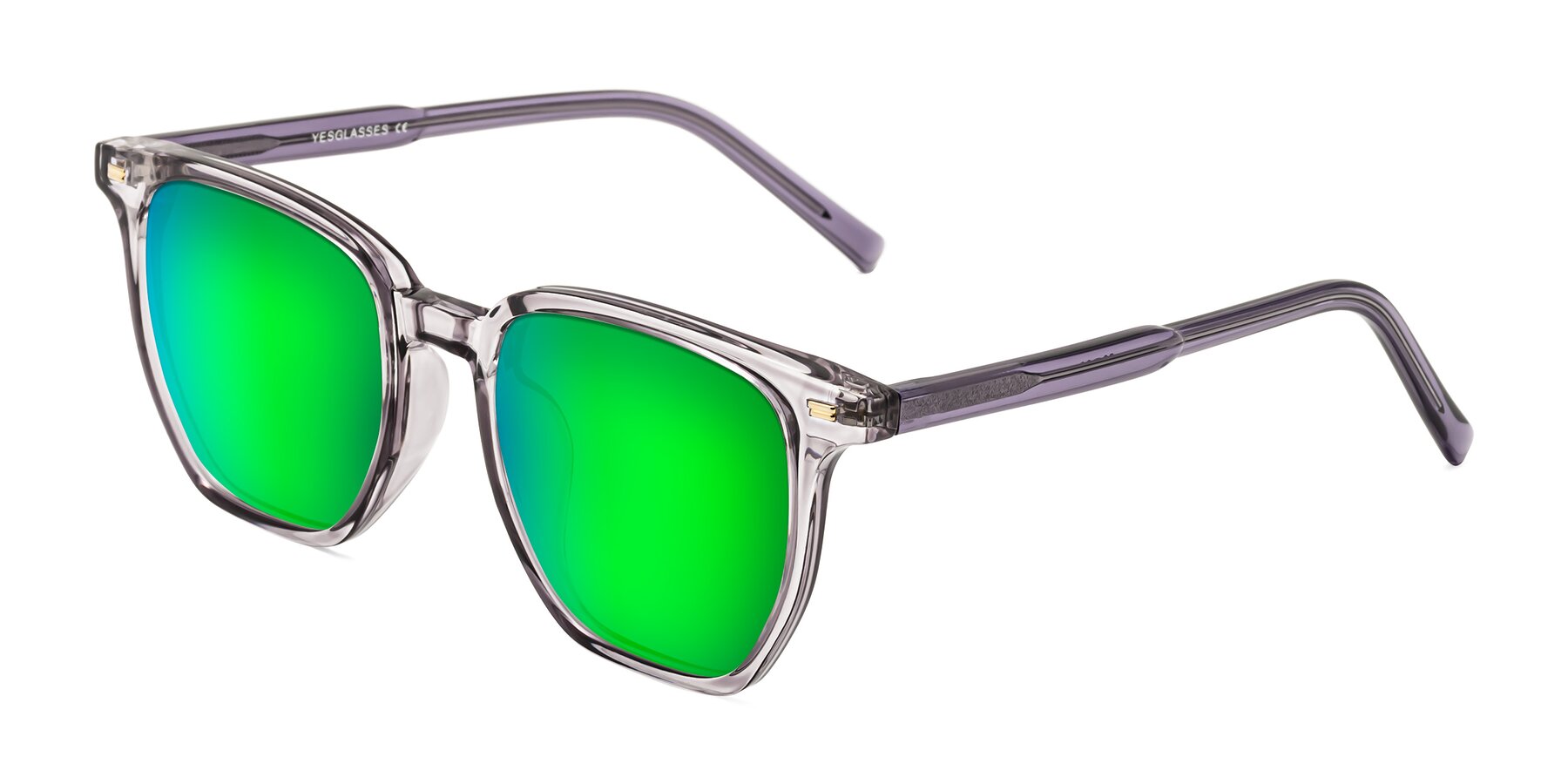 Angle of Lucky in Light Purple with Green Mirrored Lenses