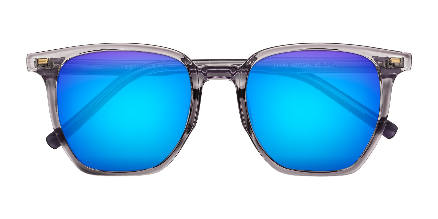 Folded Front of Lucky in Light Purple with Blue Mirrored Lenses