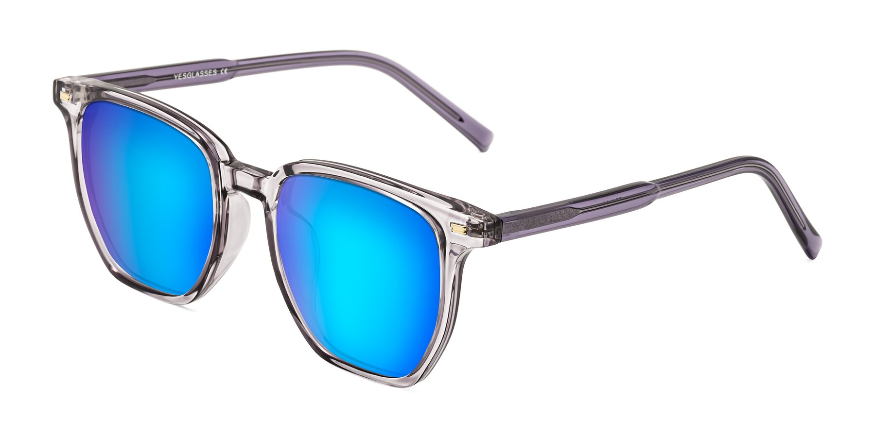 Angle of Lucky in Light Purple with Blue Mirrored Lenses