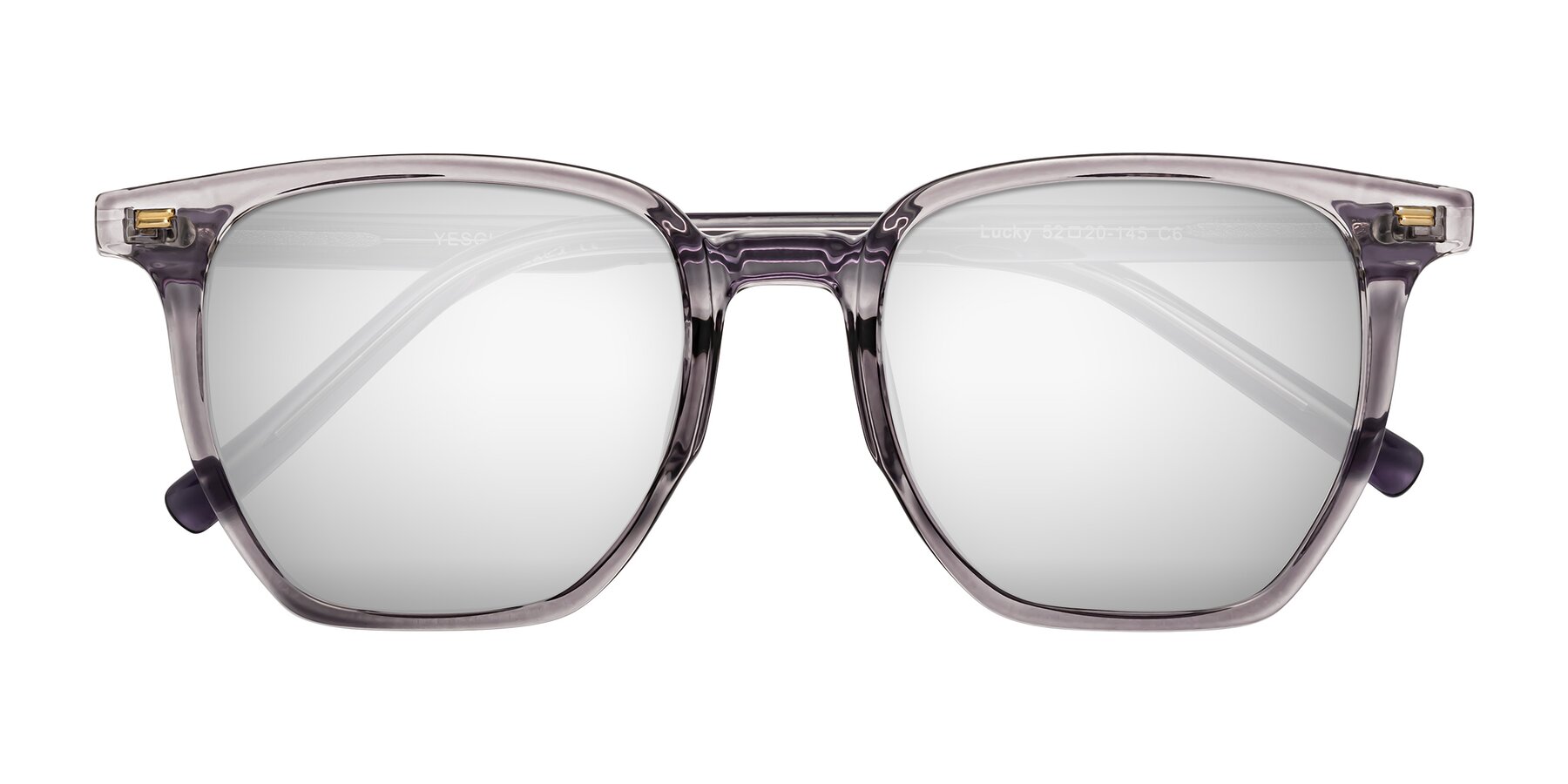 Folded Front of Lucky in Light Purple with Silver Mirrored Lenses