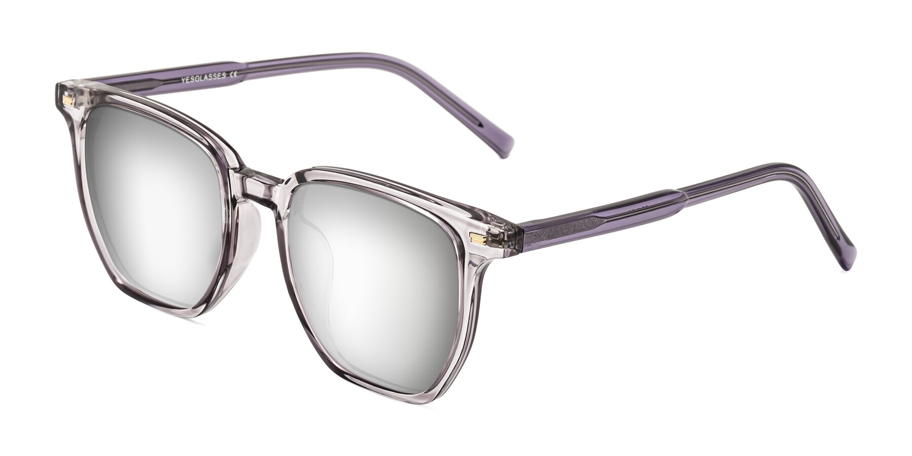Angle of Lucky in Light Purple with Silver Mirrored Lenses