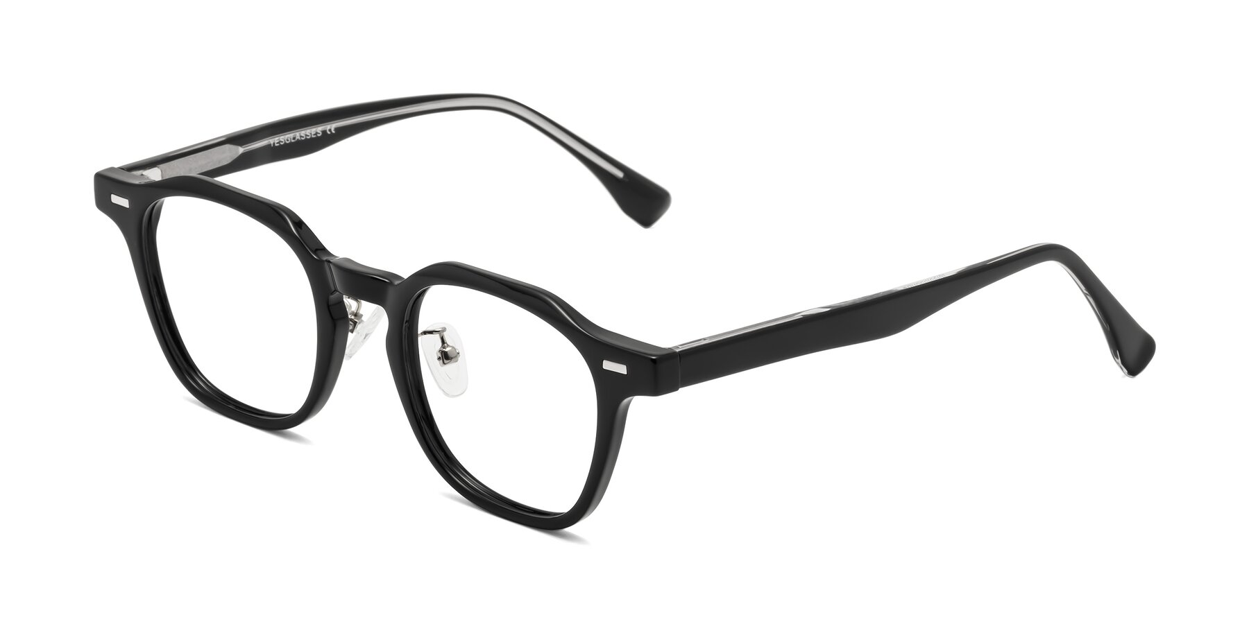 Angle of Mississauga in Black with Clear Eyeglass Lenses