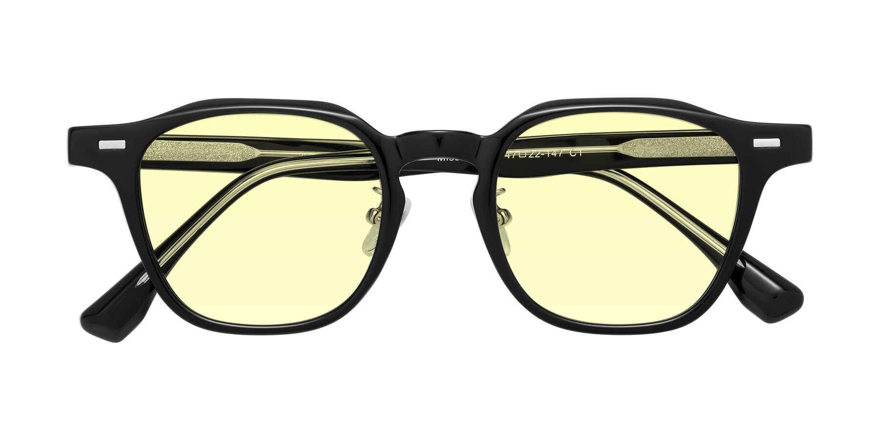 Folded Front of Mississauga in Black with Light Yellow Tinted Lenses