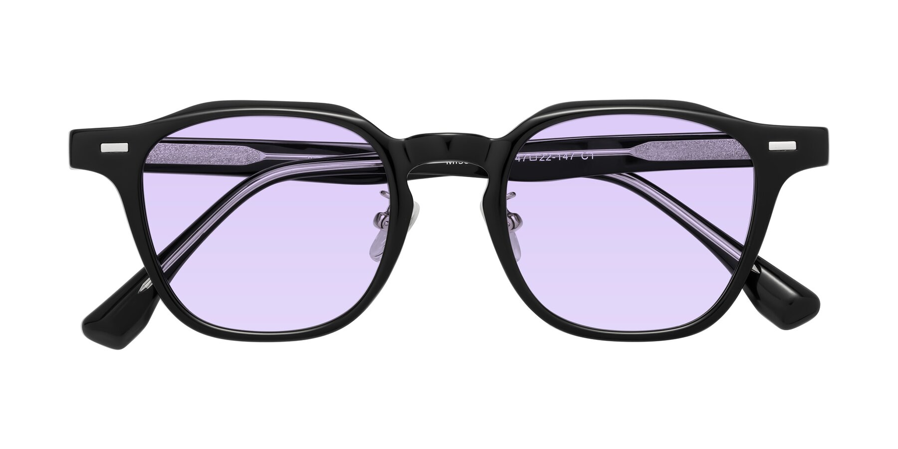 Folded Front of Mississauga in Black with Light Purple Tinted Lenses