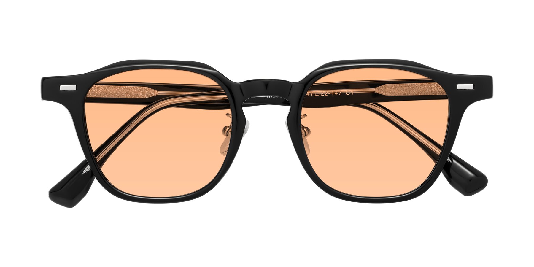 Folded Front of Mississauga in Black with Light Orange Tinted Lenses