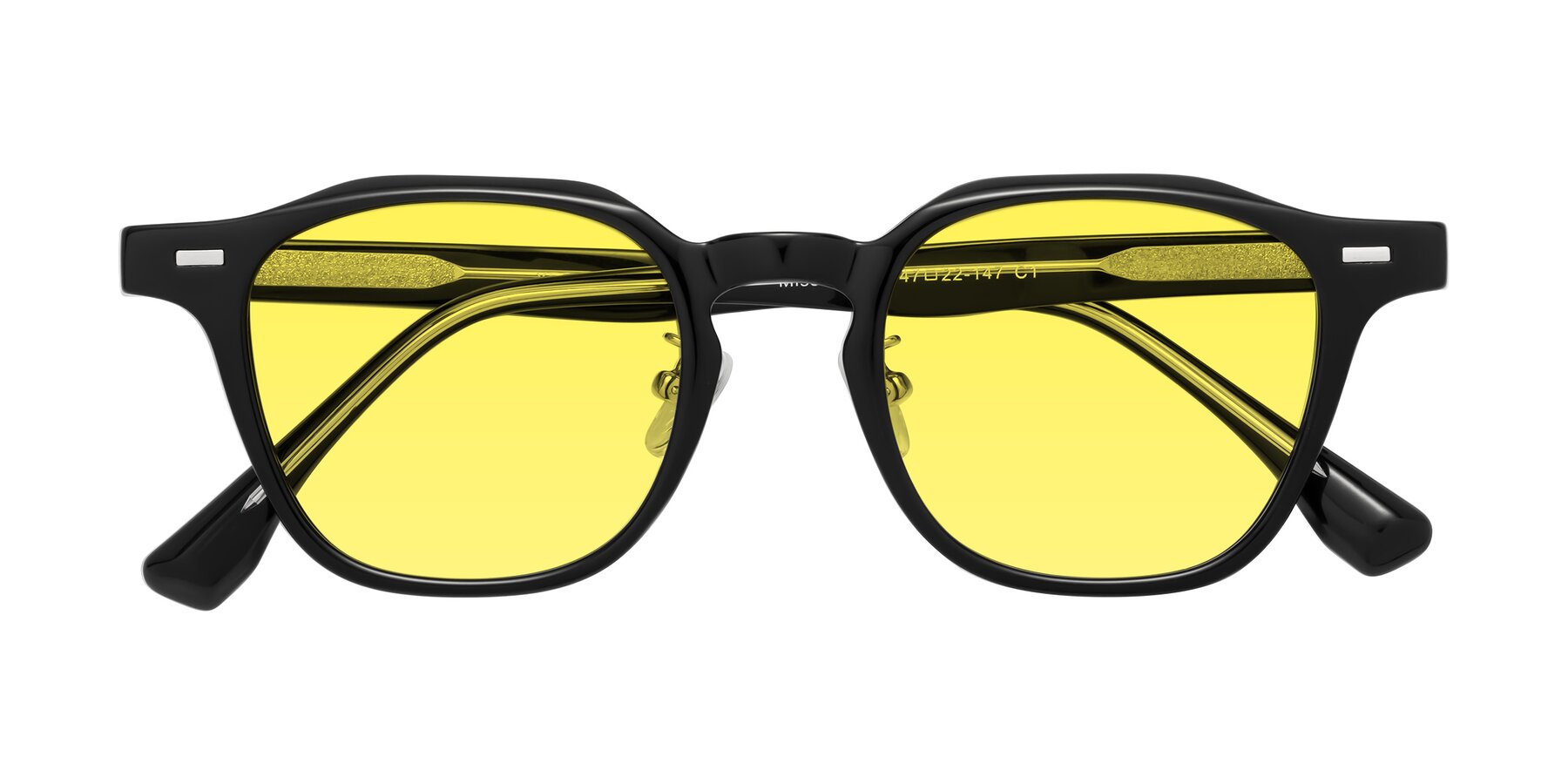 Folded Front of Mississauga in Black with Medium Yellow Tinted Lenses