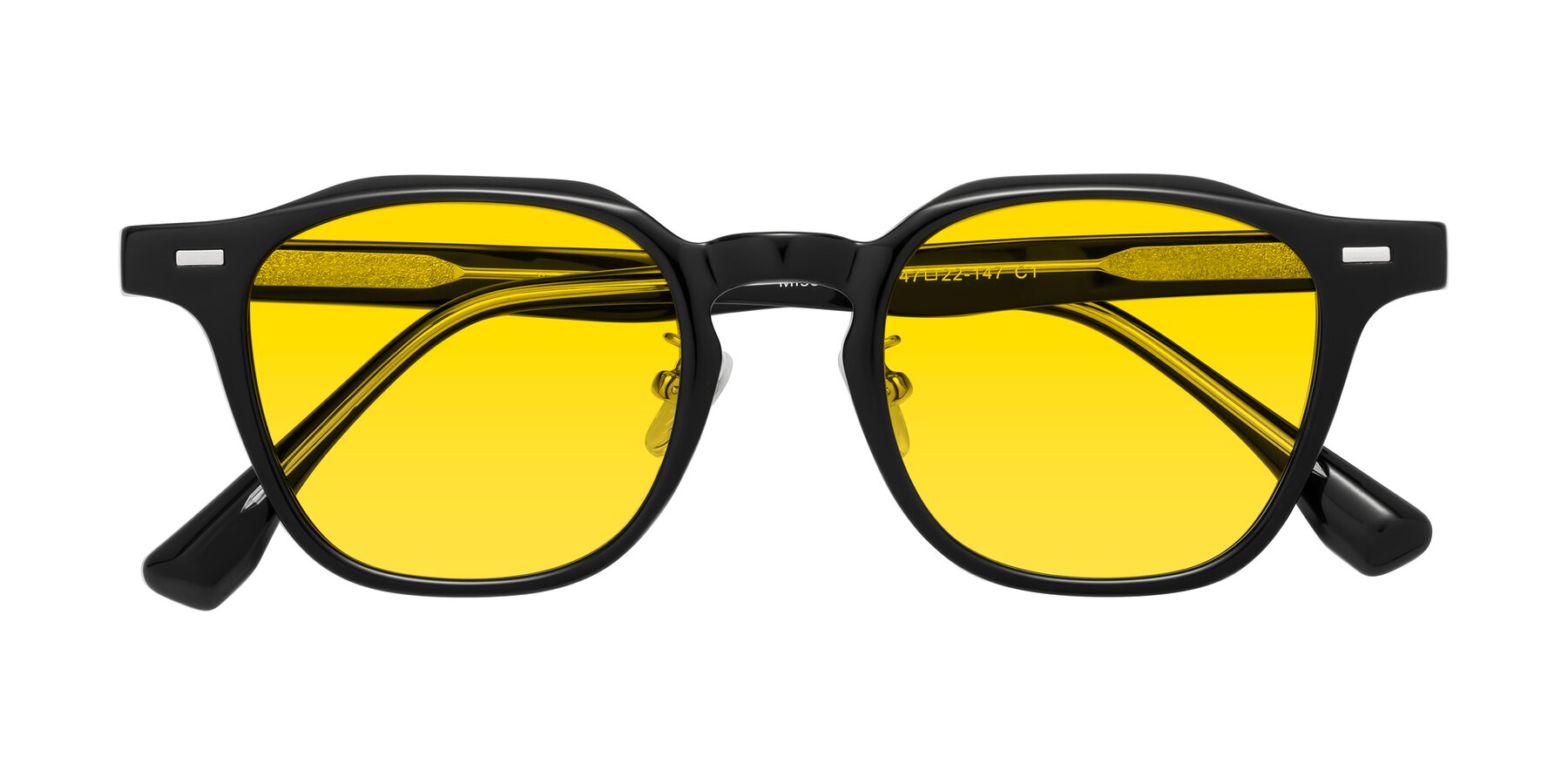 Folded Front of Mississauga in Black with Yellow Tinted Lenses