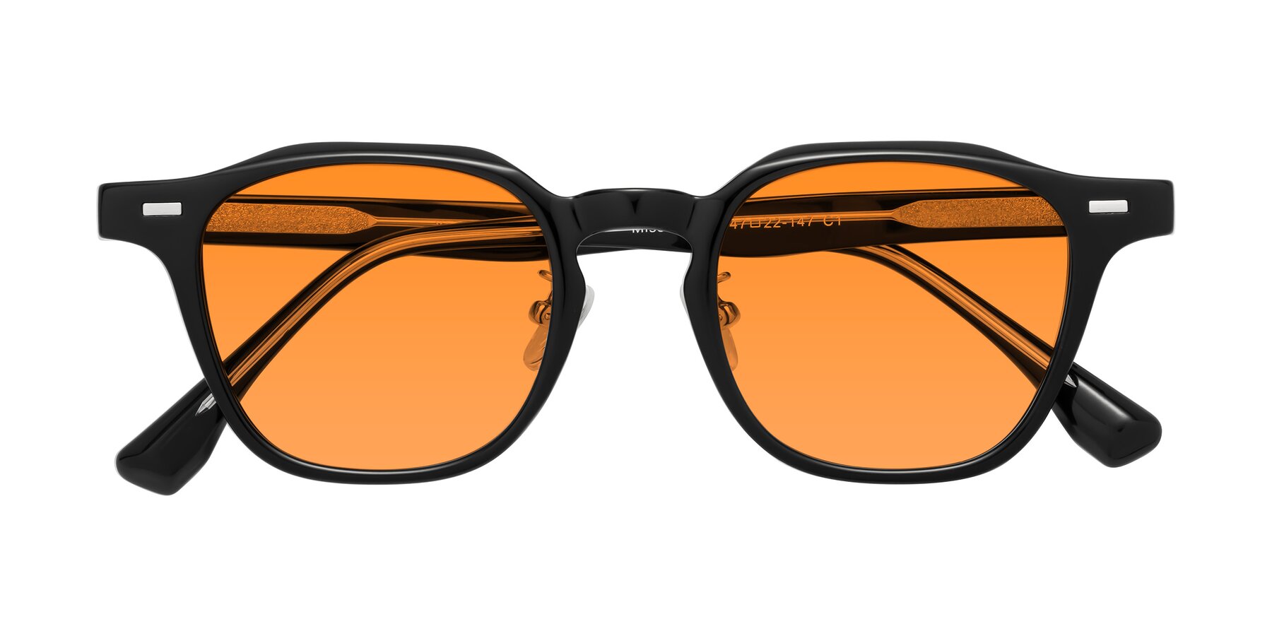 Folded Front of Mississauga in Black with Orange Tinted Lenses